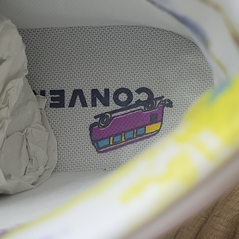 Converse Kids High-Top Sneakers - White with Blue Accents - Picture 13 of 14